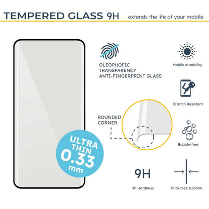 Protector de Pantalla Cristal Vidrio Curvo Pegamento con Borde Templado Premium 2.5D 9H compatible con Huawei Nova 10