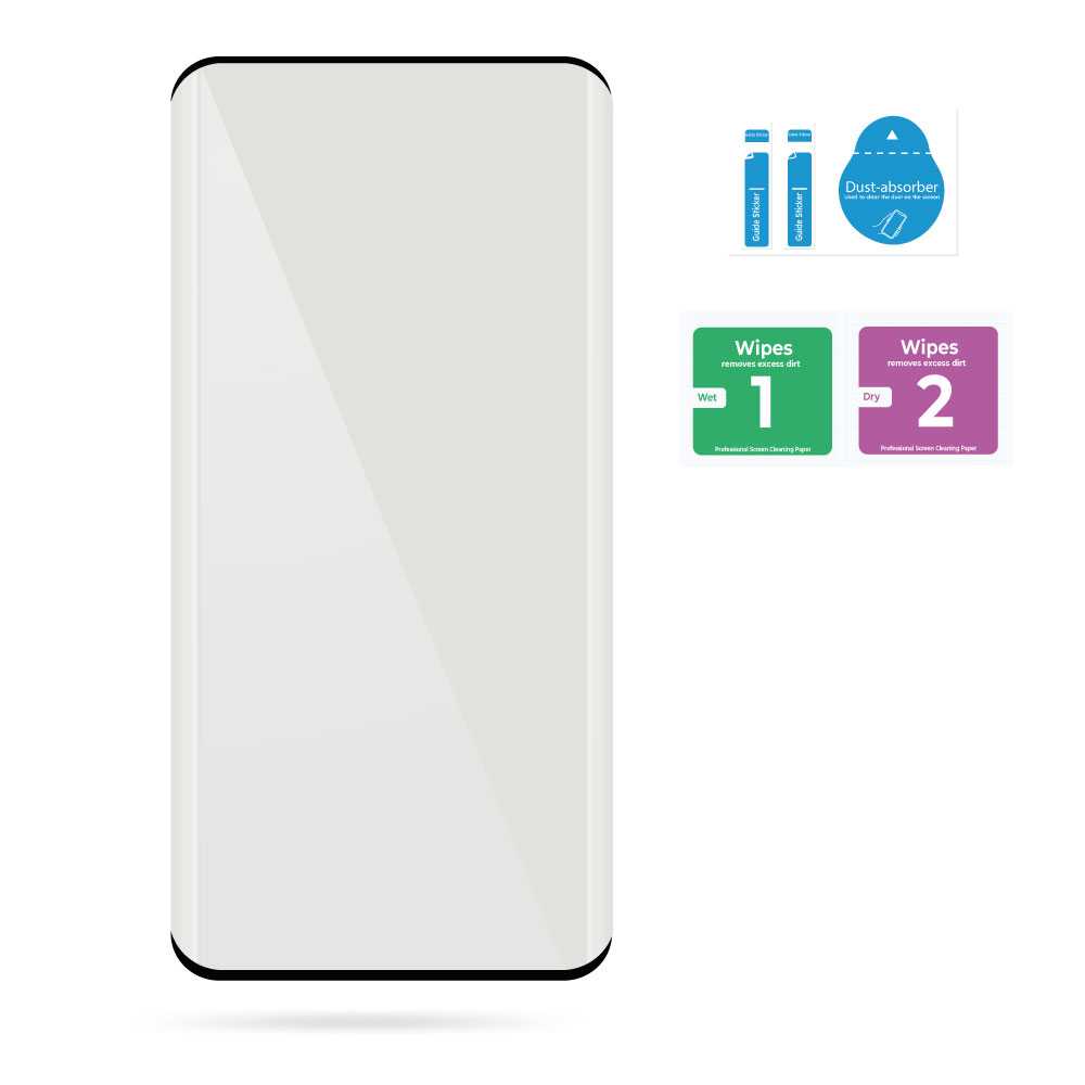 Protector de Pantalla Cristal Curvo Compatible con Honor Magic5 Pro, Vidrio Templado Premium con Pegamento en los Bordes