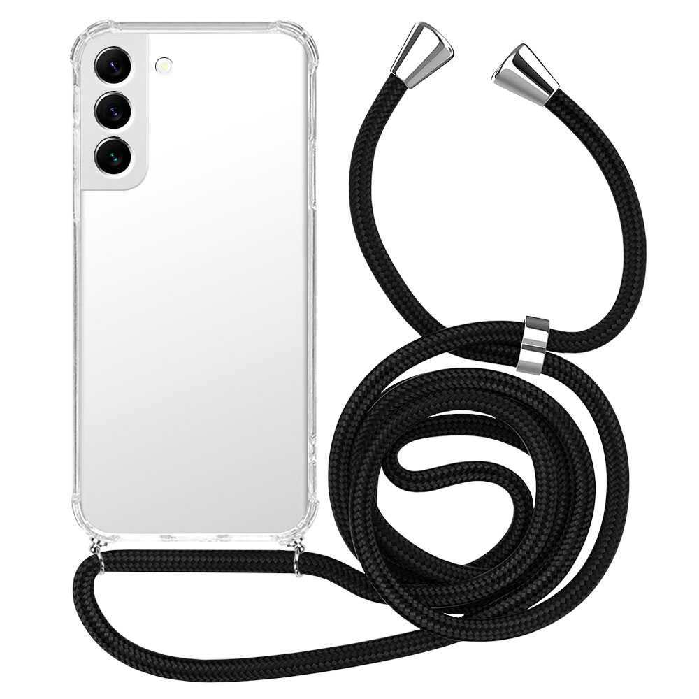 Funda de TPU para Samsung S22 5G, Carcasa Flexible con Colgante, Antigolpes, Protección en Cámaras, funda con colgante