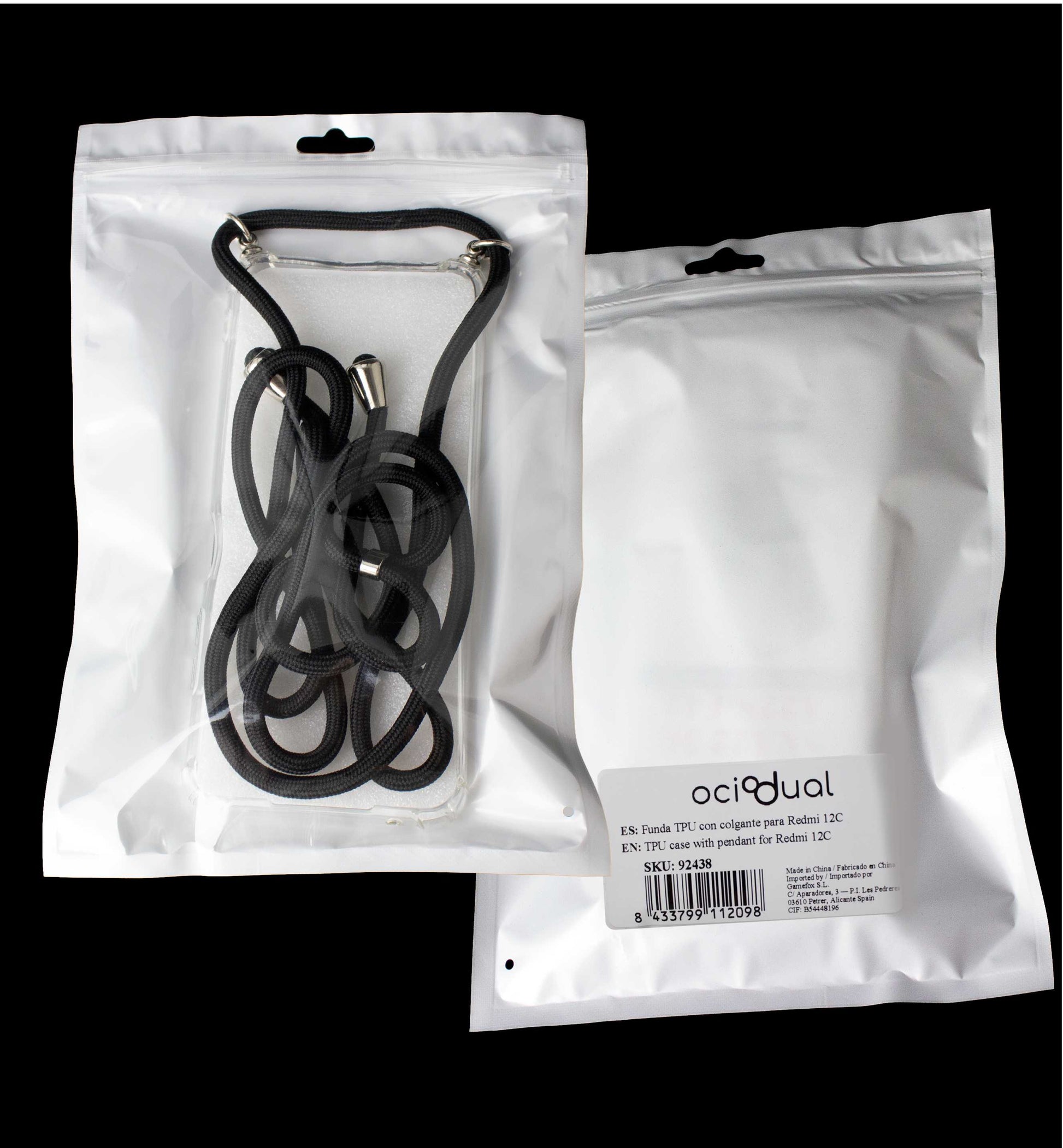 Funda de TPU para Xiaomi Redmi 12C, Carcasa Flexible con Colgante, Antigolpes, Protección en Cámaras, funda con colgante