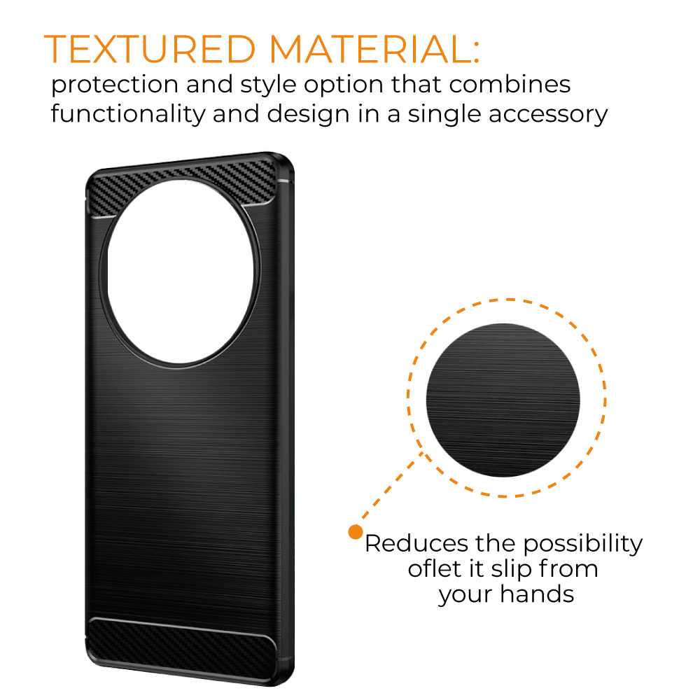 Funda Protectora Negra para Magic 5 Lite / X40 / X9A, Carcasa de Proteccion Efecto fibra de carbono, Proteccion para la Camara Trasera, Flexible en Silicona Gel