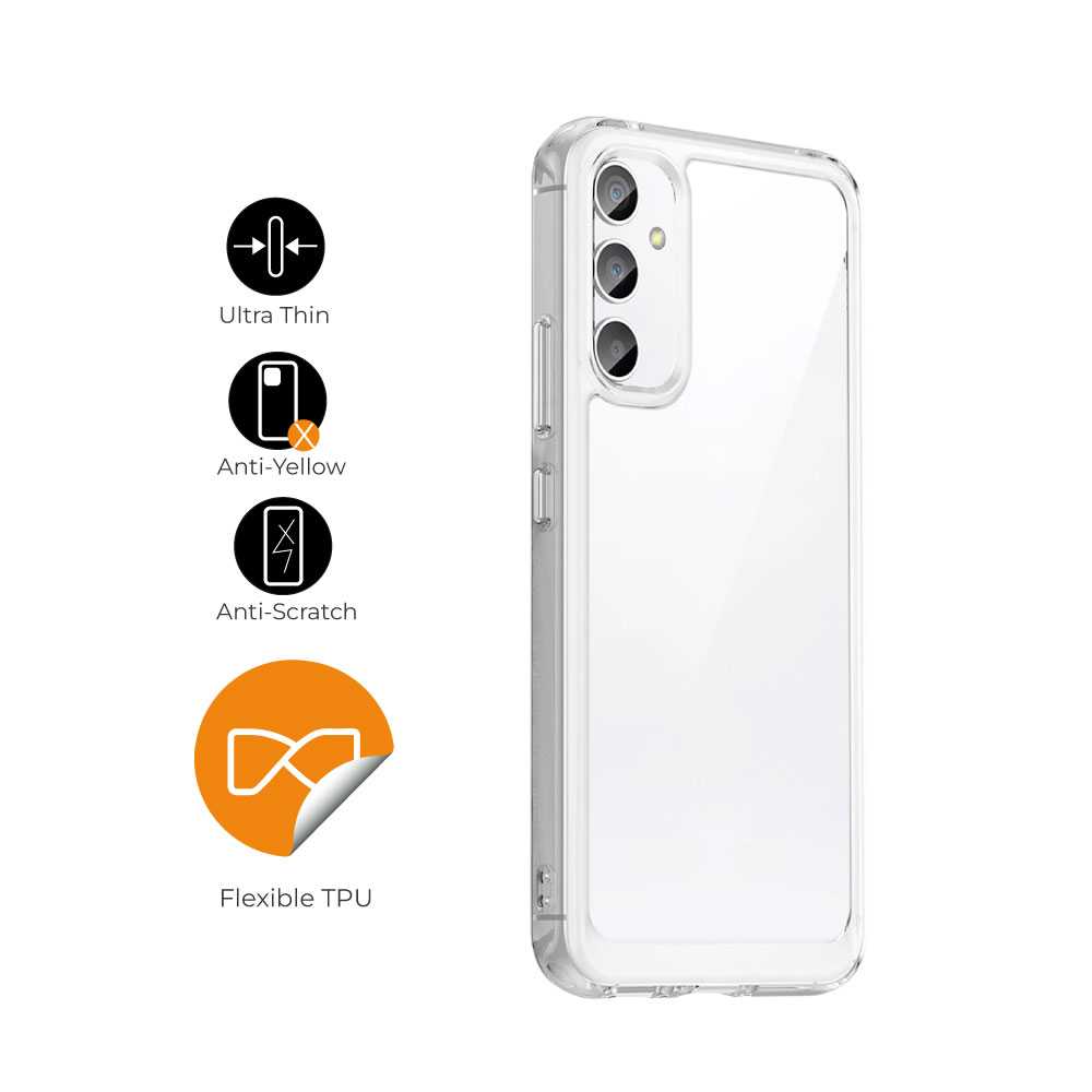 Funda de TPU para Galaxy A54 5G, Funda transparente con borde resistente, Proteccion en Camaras, Silicona Transparente
