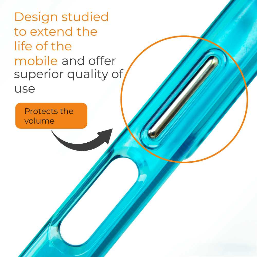Funda de TPU para Galaxy A54 5G, Funda transparente con borde azul, Proteccion en Camaras, Silicona Transparente