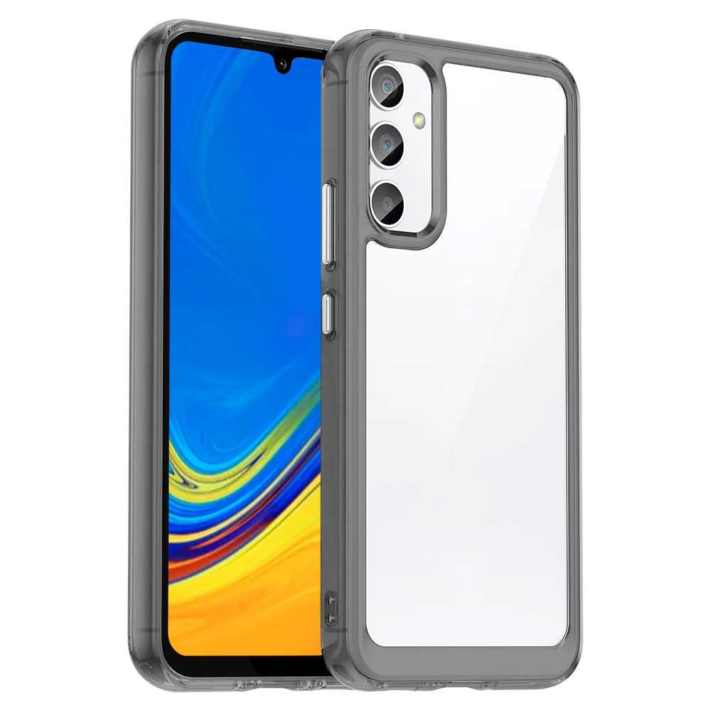 Funda de TPU para Galaxy A54 5G, Funda transparente con borde gris claro, Proteccion en Camaras, Silicona Transparente