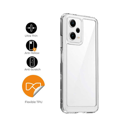 Funda de TPU para Redmi Note 12 Pro 5G, Funda transparente con borde resistente, Proteccion en Camaras, Silicona Transparente