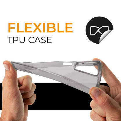 Funda de TPU para Redmi Note 12 Pro 5G, Funda transparente con borde gris claro, Proteccion en Camaras, Silicona Transparente