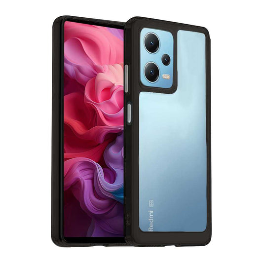 Funda de TPU para Redmi Note 12 Pro+, Funda transparente con borde Negro, Proteccion en Camaras, Silicona Transparente