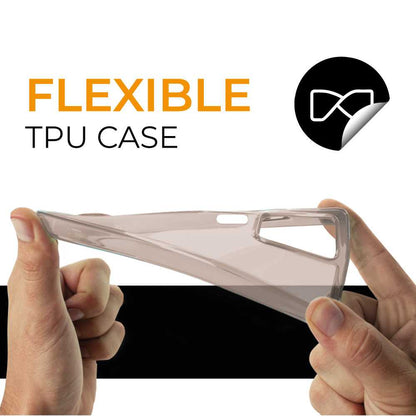 Funda de TPU para Redmi Note 12 Pro, Funda transparente con borde gris claro, Proteccion en Camaras, Silicona Transparente