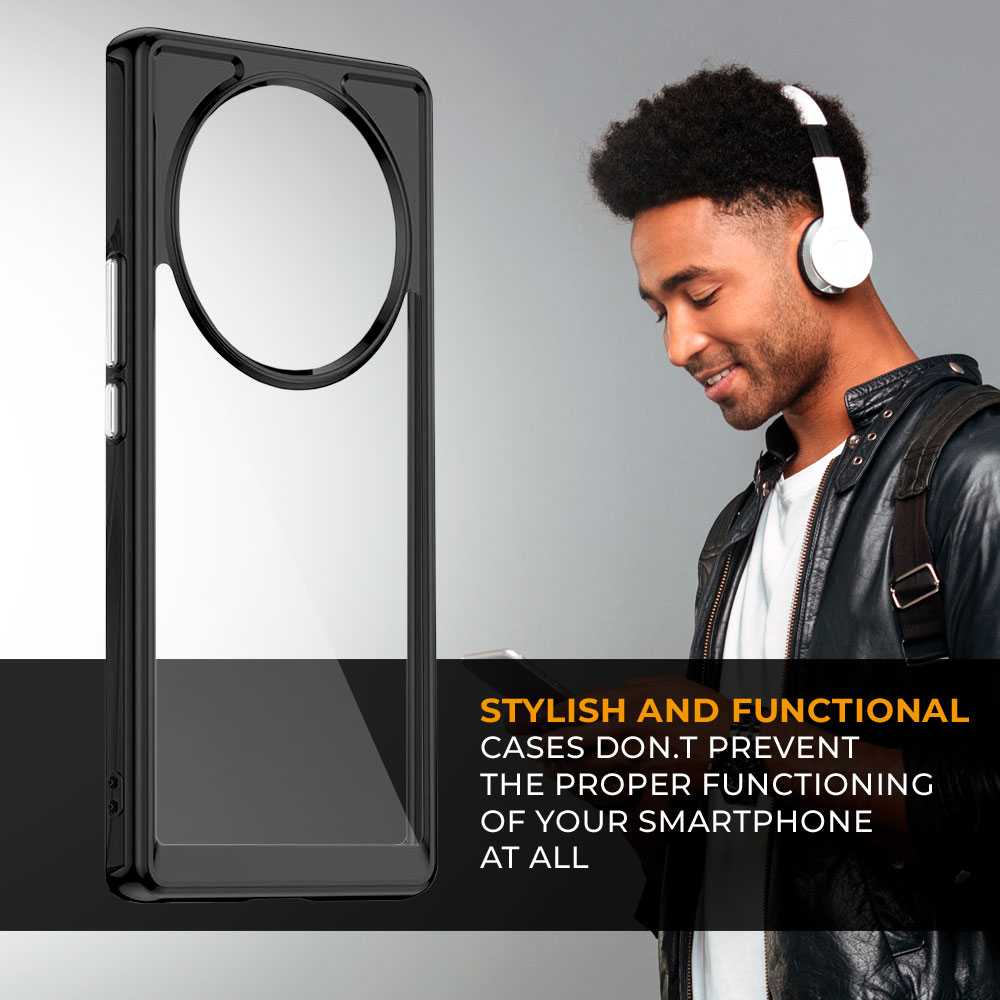 Funda de TPU para Magic5 Lite, Funda transparente con borde negro, Proteccion en Camaras, Silicona Transparente
