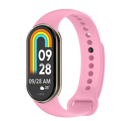 Correa de Recambio para Xiaomi Mi Band 8, de color Rosa Palo, Pulsera de Repuesto de Silicona Suave Flexible Sport Goma