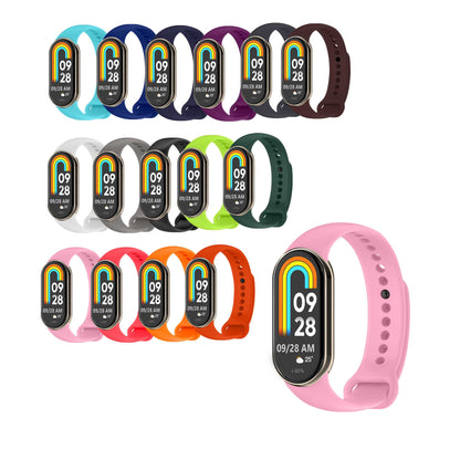 Correa de Recambio para Xiaomi Mi Band 8, de color Rosa Palo, Pulsera de Repuesto de Silicona Suave Flexible Sport Goma