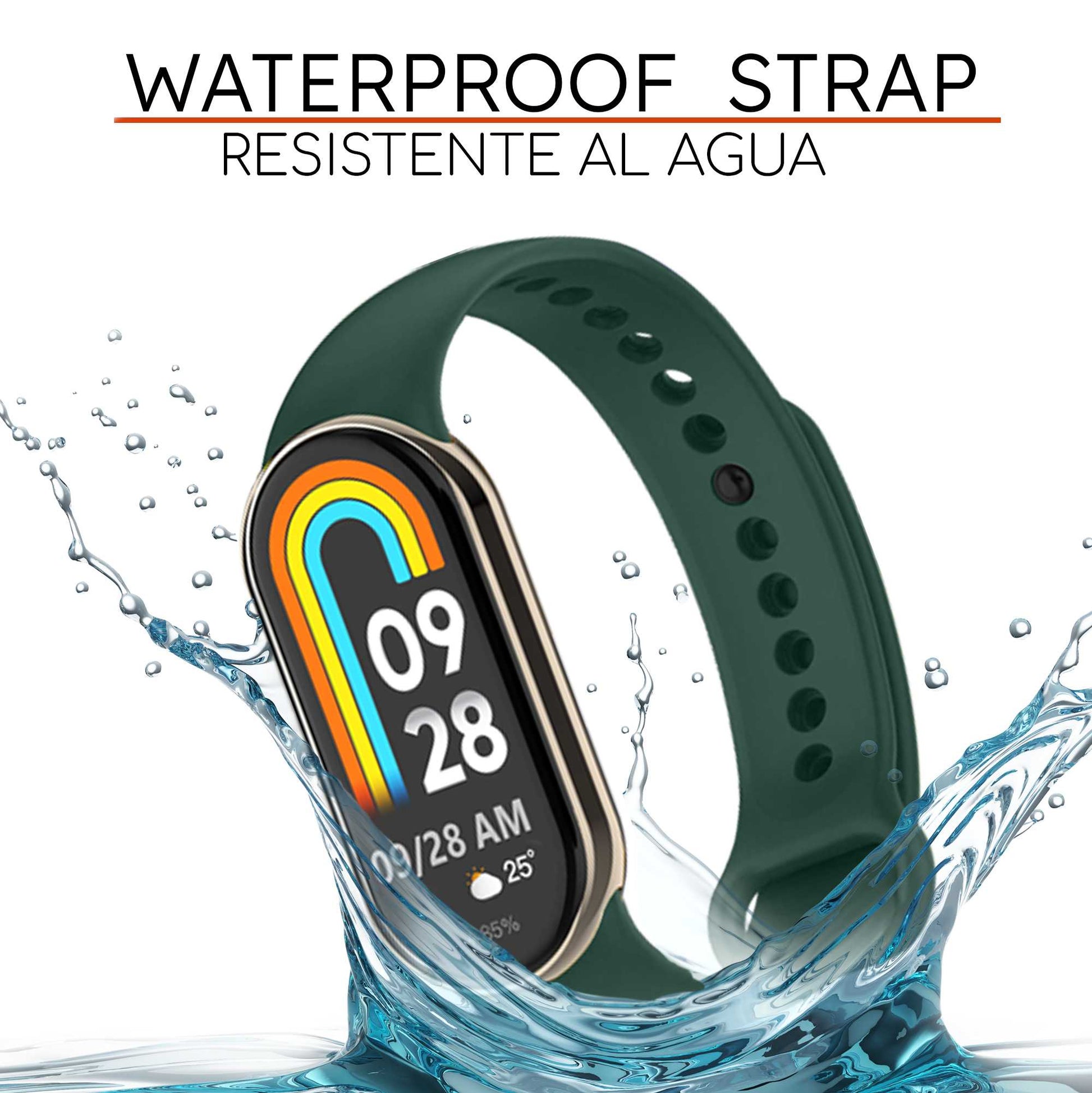 Correa de Recambio Compatible con Xiaomi Mi Band 9 y Mi Band 8, de color Verde Meditación, Repuesto de Silicona
