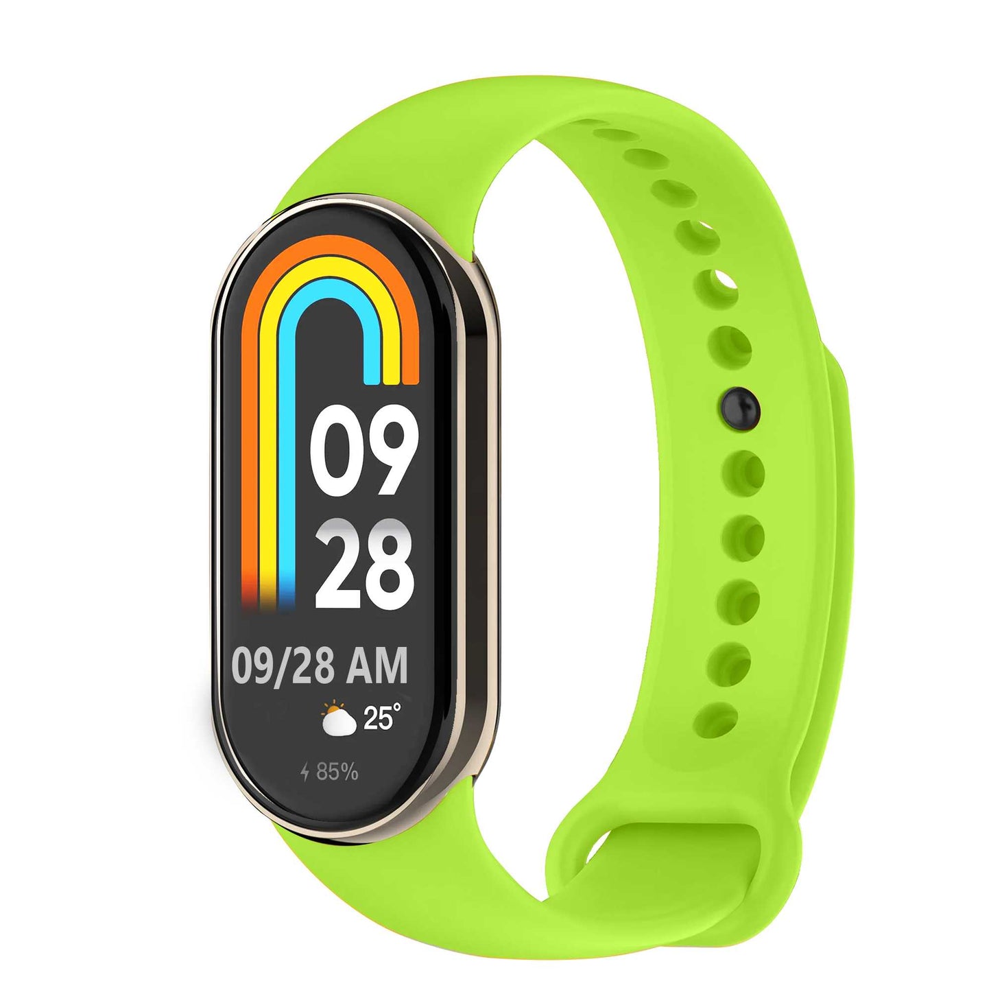 Correa de Recambio para Xiaomi Mi Band 8, de color Verde Lima, Pulsera de Repuesto de Silicona Suave Flexible Sport Goma