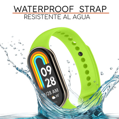 Correa de Recambio para Xiaomi Mi Band 8, de color Verde Lima, Pulsera de Repuesto de Silicona Suave Flexible Sport Goma