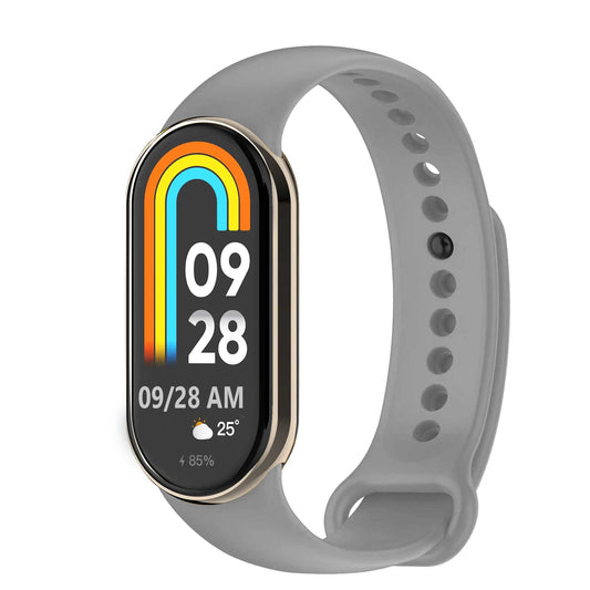 Correa de Recambio Compatible con Xiaomi Mi Band 9 y Mi Band 8, de color Gris, Repuesto de Silicona