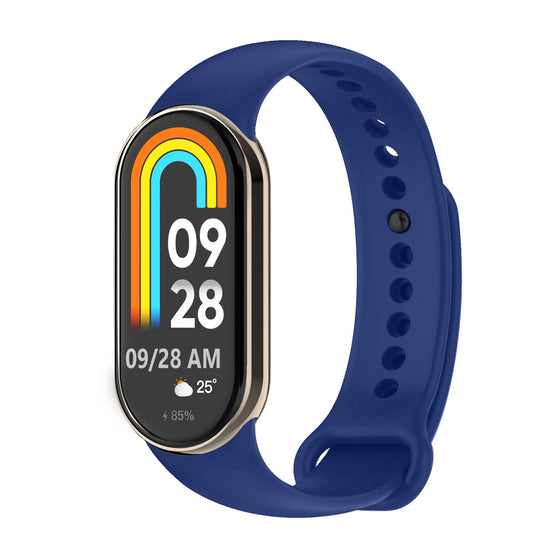 Correa de Recambio para Xiaomi Mi Band 8, de color Azul Noble, Pulsera de Repuesto de Silicona Suave Flexible Sport Goma