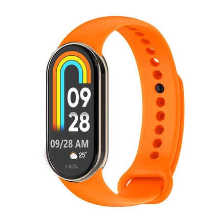 Correa de Recambio para Xiaomi Mi Band 8, de color Naranja, Pulsera de Repuesto de Silicona Suave Flexible Sport Goma