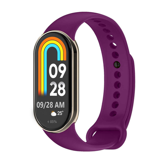 Correa de Recambio Compatible con Xiaomi Mi Band 9 y Mi Band 8, de color Purpura, Repuesto de Silicona