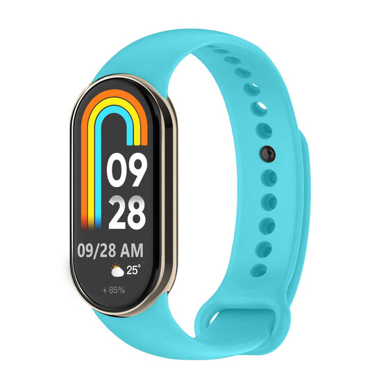 Correa de Recambio Compatible con Xiaomi Mi Band 9 y Mi Band 8, de color Azul Celeste, Repuesto de Silicona