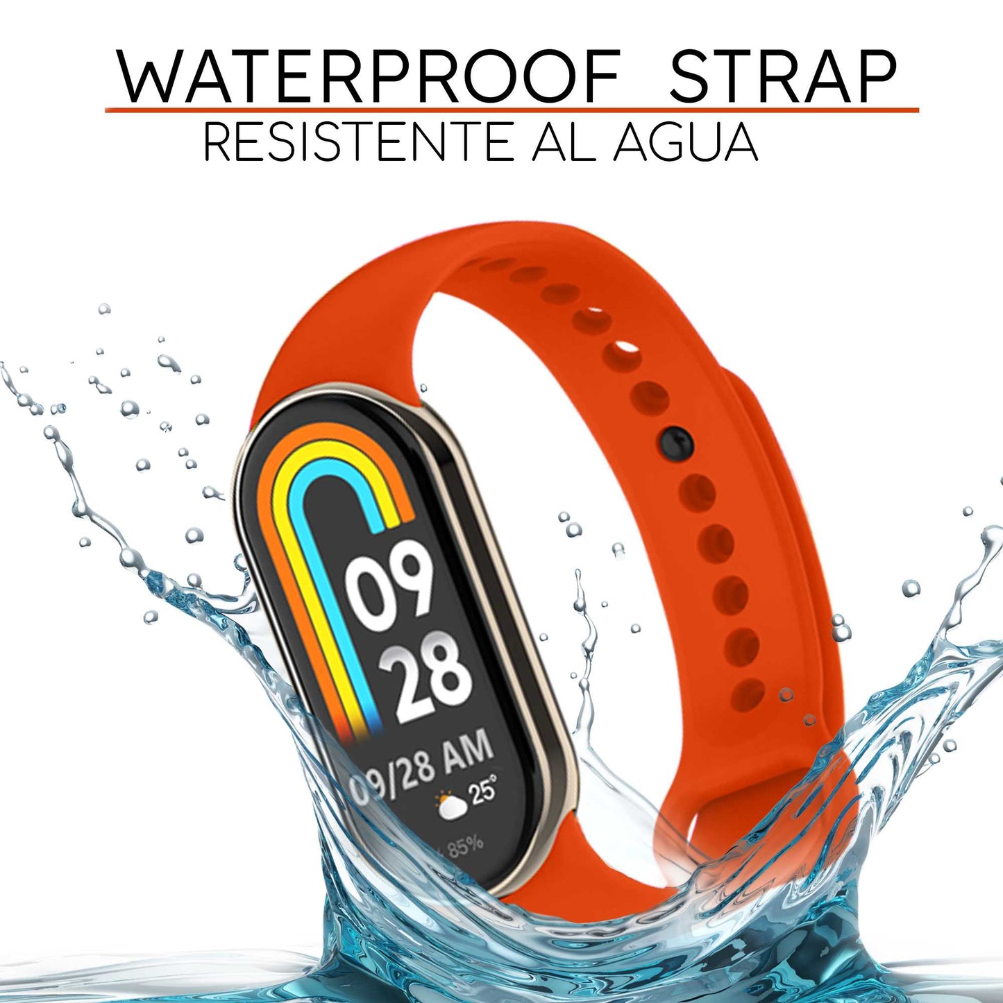 Correa de Recambio para Xiaomi Mi Band 8, de color Rojo Original, Pulsera de Repuesto de Silicona Suave Flexible Sport Goma