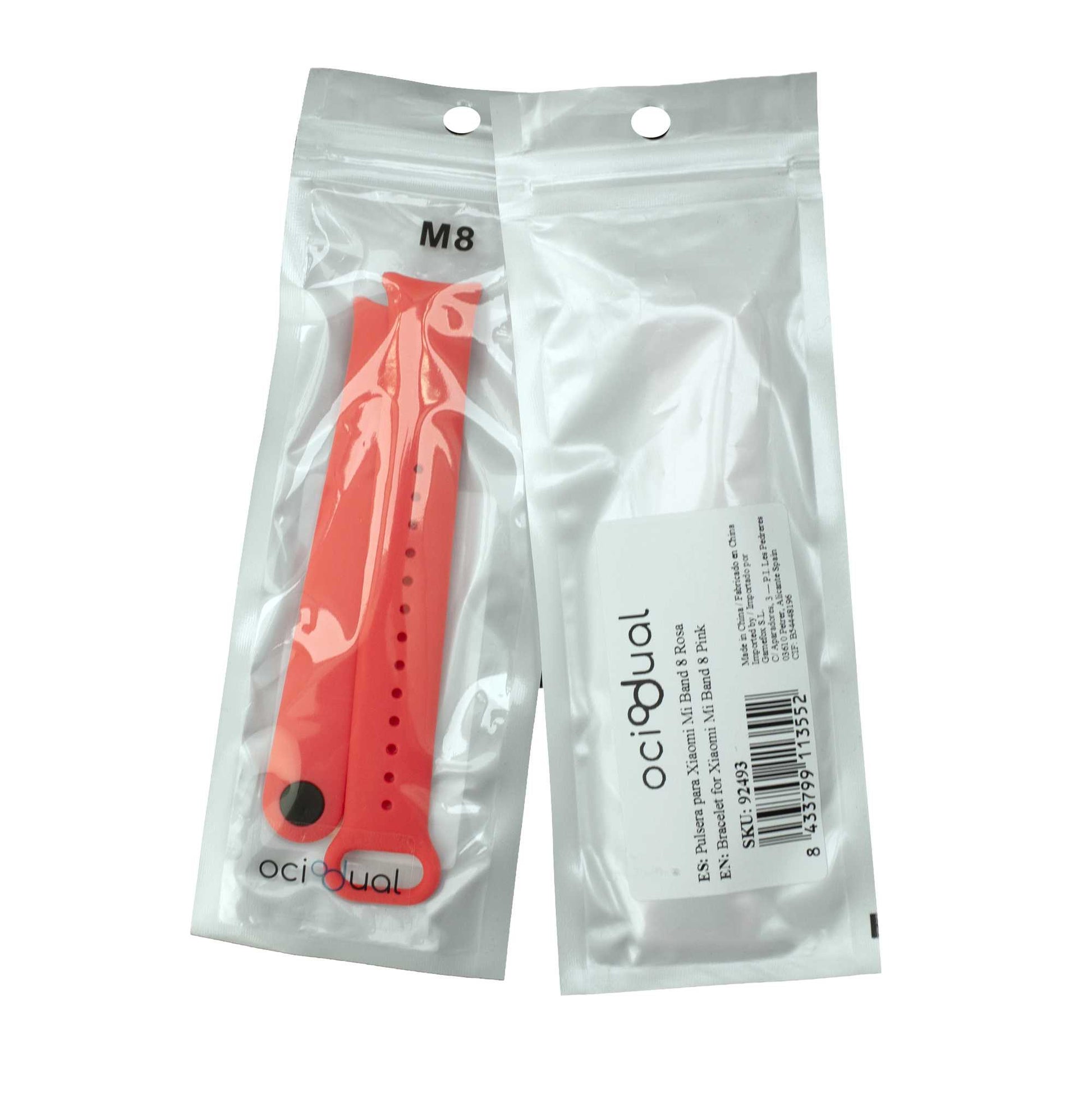 Correa de Recambio Compatible con Xiaomi Mi Band 9 y Mi Band 8, de color Rosa, Repuesto de Silicona