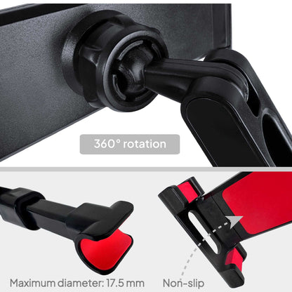 OcioDual Soporte Tablet Coche Reposacabezas, Abrazadera para Reposacabezas, Soporte para Tablet Coche Extensible, Rotación 360º,