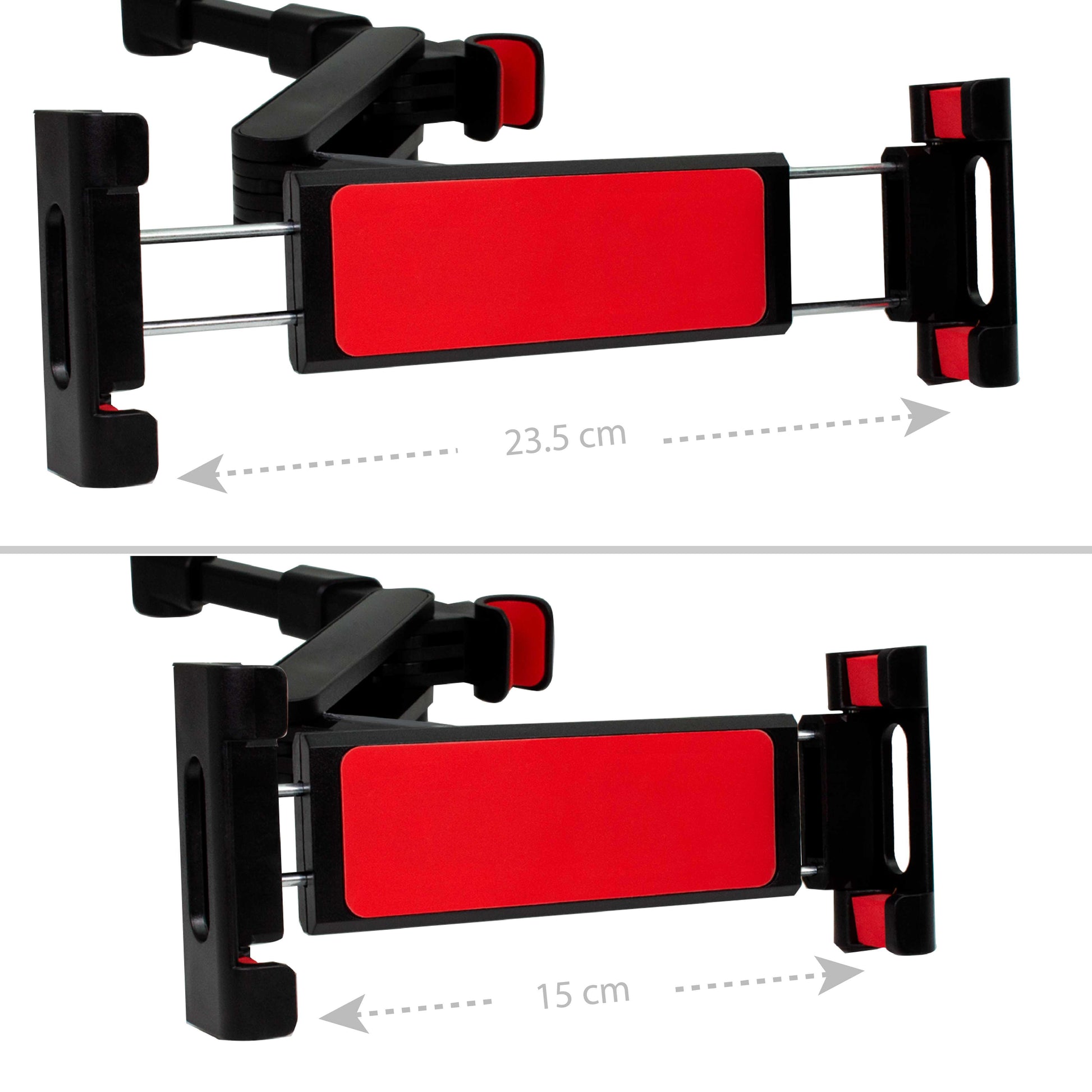 Soporte Tablet Coche, Soporte de Reposacabezas 360º, 4,4'-11', Abrazadera Extensible Compatible con iPads, Tablets, Libros Electrónicos