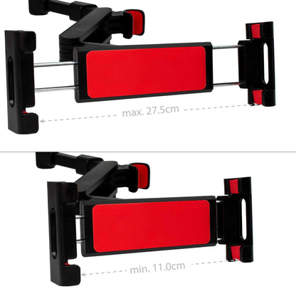 OcioDual Soporte Tablet Coche Reposacabezas, Abrazadera para Reposacabezas, Soporte para Tablet Coche Extensible, Rotación 360º,