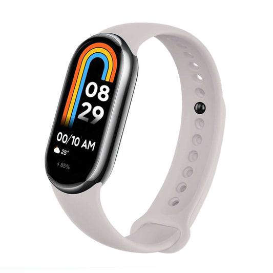 Correa de Recambio para Xiaomi Mi Band 9 y Mi Band 8, de color Hueso, Enganche Métalico, Flexible Sport