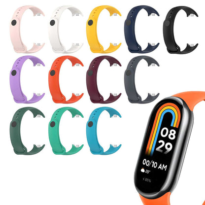 Correa de Recambio para Xiaomi Mi Band 8, de color Naranja, Pulsera de Repuesto de Silicona, Enganche Métalico, Flexible