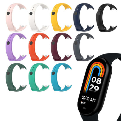 Correa de Recambio para Xiaomi Mi Band 8, de color Negro, Pulsera de Repuesto de Silicona, Enganche Métalico, Flexible