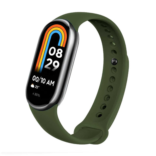 Correa de Recambio para Xiaomi Mi Band 9 y Mi Band 8, de color Verde Militar, Enganche Métalico, Flexible Sport