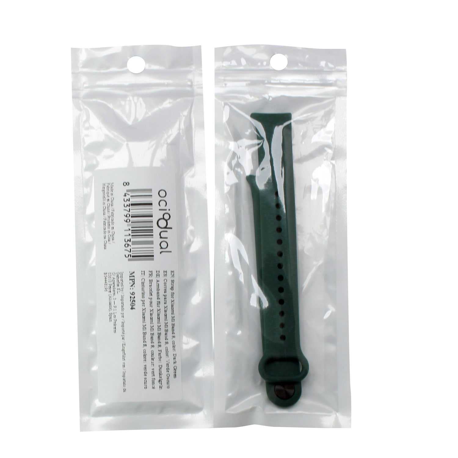 Correa de Recambio para Xiaomi Mi Band 9 y Mi Band 8, de color Verde Oscuro, Enganche Métalico, Flexible Sport