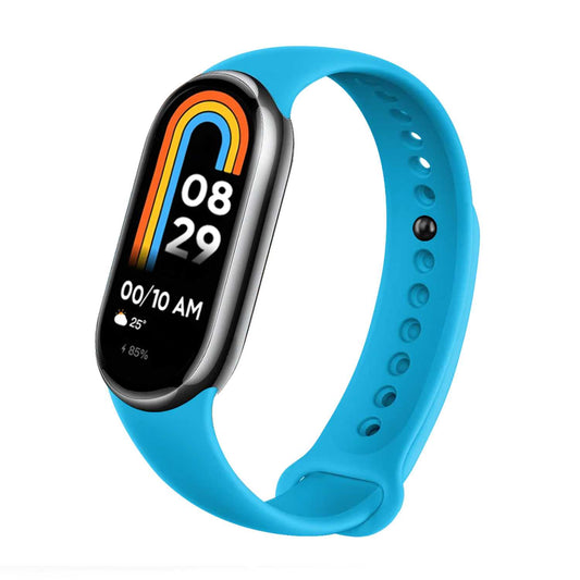 Correa de Recambio para Xiaomi Mi Band 9 y Mi Band 8, de color Azul Celeste, Enganche Métalico, Flexible Sport