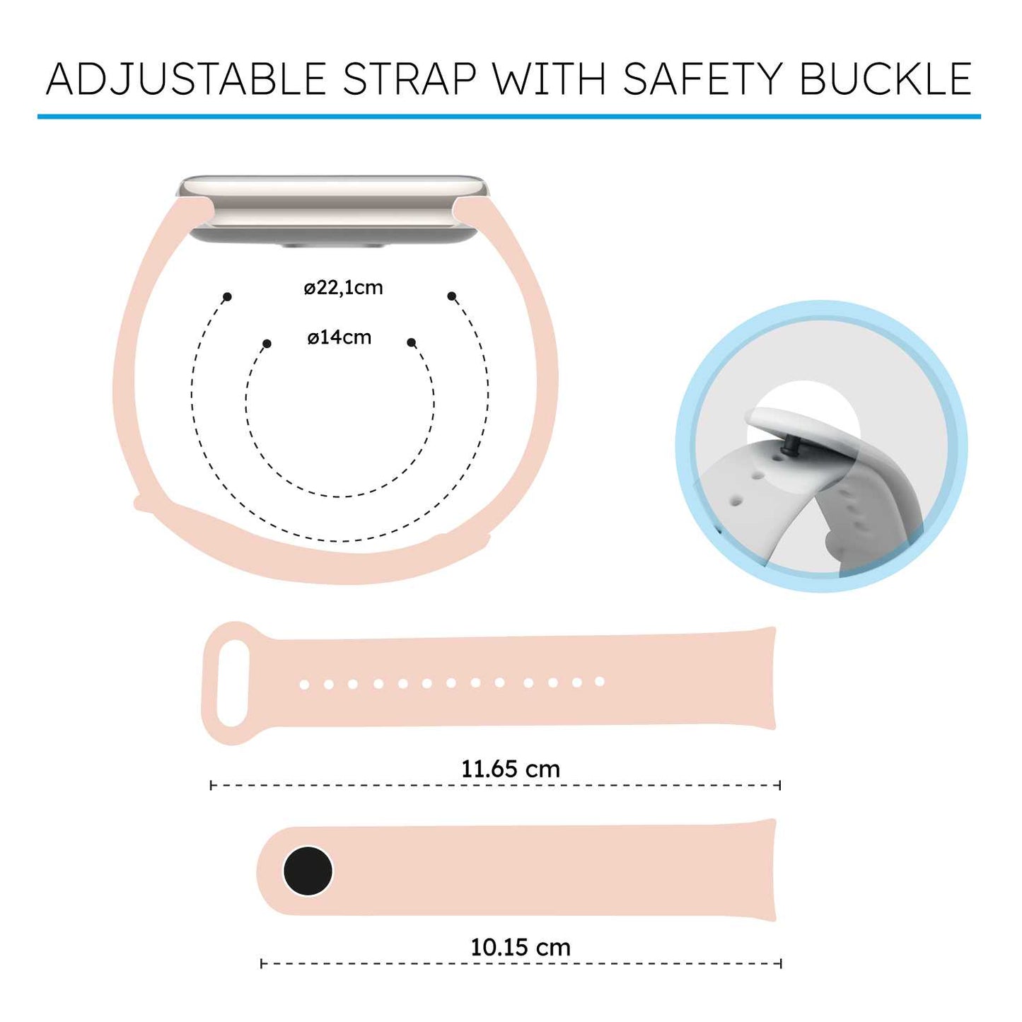 Correa de Recambio para Xiaomi Mi Band 9 y Mi Band 8, de color Rosa Palo, Enganche Métalico, Flexible Sport