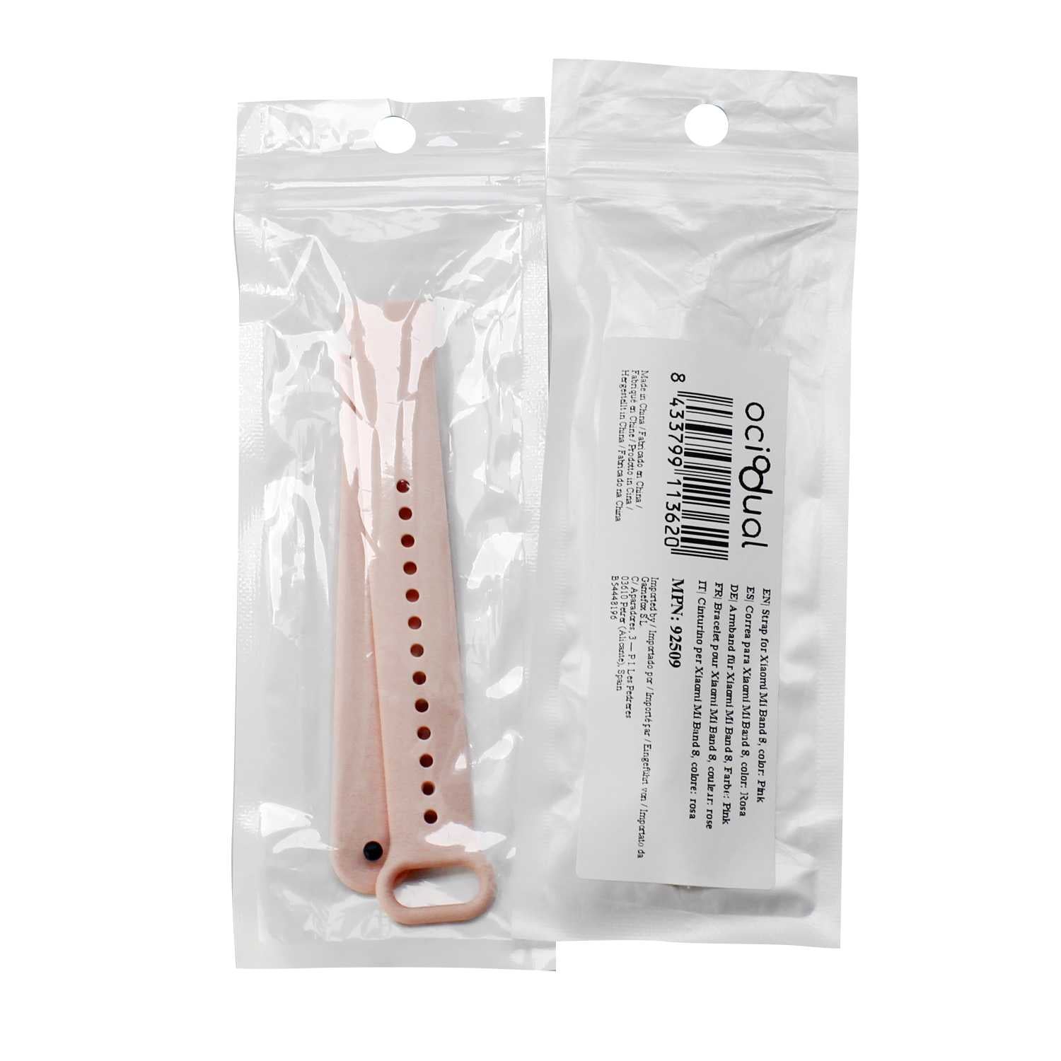 Correa de Recambio para Xiaomi Mi Band 9 y Mi Band 8, de color Rosa Palo, Enganche Métalico, Flexible Sport