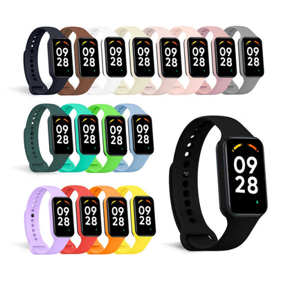 Correa de Recambio Compatible con Xiaomi Smart Band 8 Active/Redmi Smart Band 2, de color Negro, Pulsera de Repuesto de Silicona Suave Flexible Sport Goma