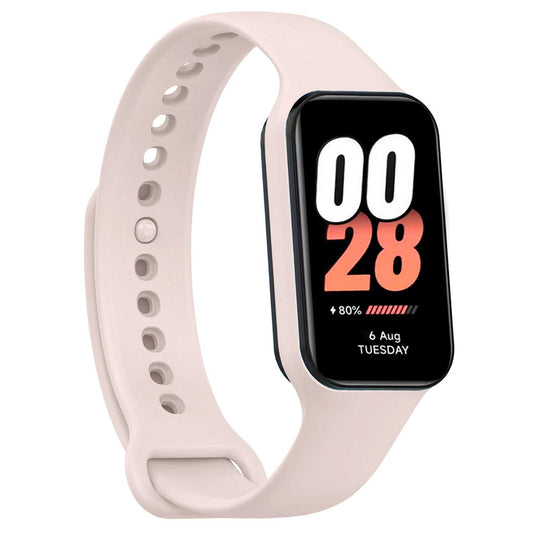 Correa de Recambio Compatible con Xiaomi Smart Band 8 Active/Redmi Smart Band 2, de color Hueso, Pulsera de Repuesto de Silicona Suave Flexible Sport Goma