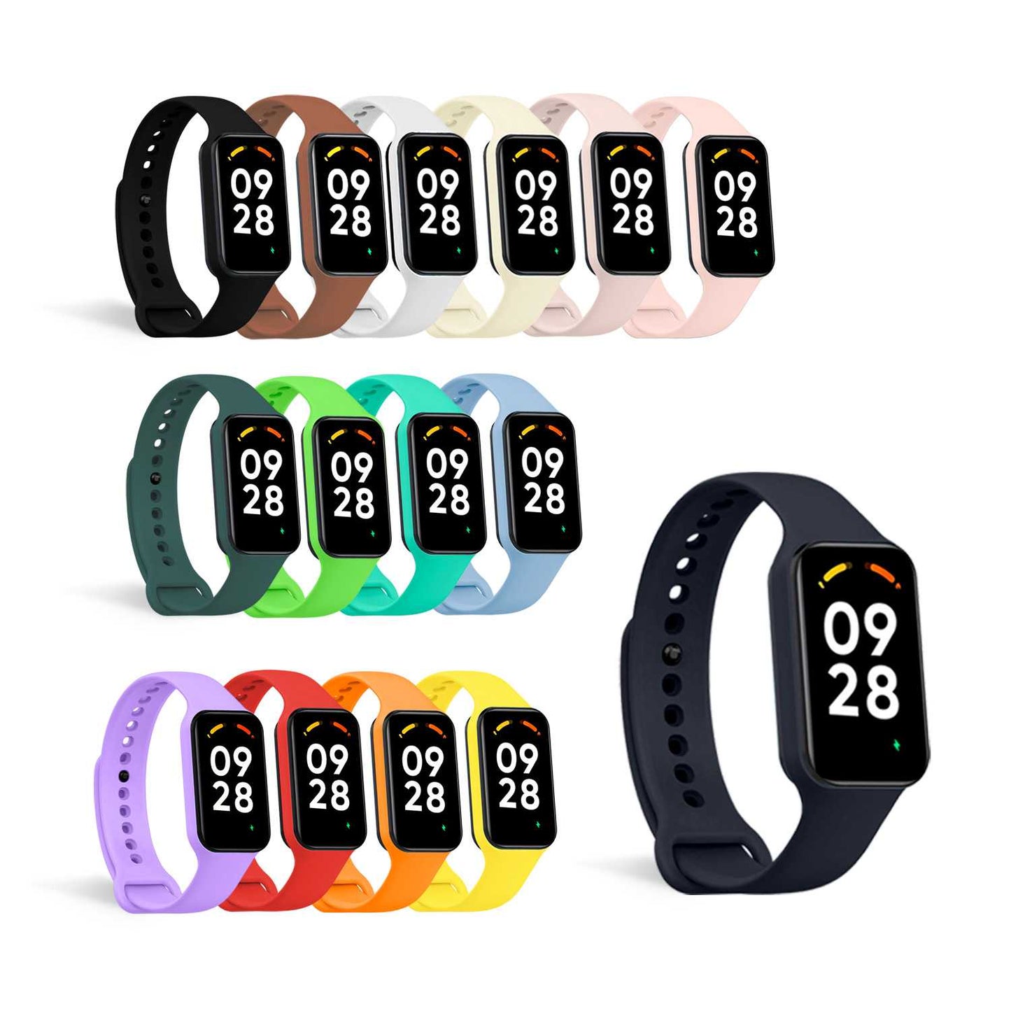 Correa de Recambio Compatible con Xiaomi Smart Band 8 Active/Redmi Smart Band 2, de color Azul Oscuro, Pulsera de Repuesto de Silicona Suave Flexible Sport Goma