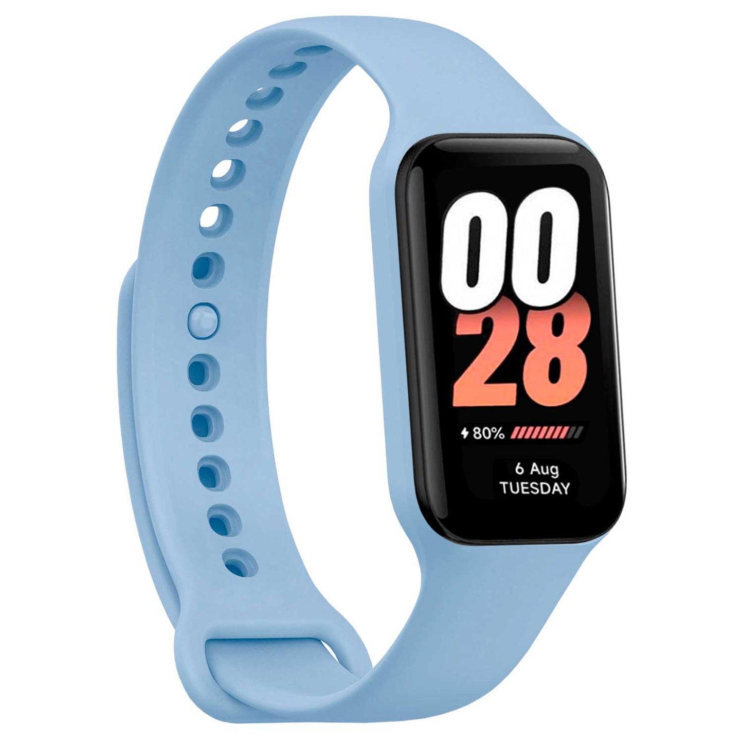 Correa de Recambio Compatible con Xiaomi Smart Band 8 Active/Redmi Smart Band 2, de color Azul Celeste, Pulsera de Repuesto de Silicona Suave Flexible Sport Goma