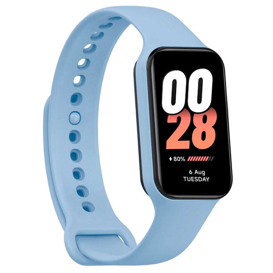 Correa de Recambio Compatible con Xiaomi Smart Band 8 Active/Redmi Smart Band 2, de color Azul Celeste, Pulsera de Repuesto de Silicona Suave Flexible Sport Goma