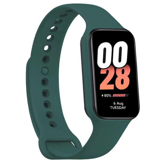 Correa de Recambio Compatible con Xiaomi Smart Band 8 Active/Redmi Smart Band 2, de color Verde Oscuro, Pulsera de Repuesto de Silicona Suave Flexible Sport Goma