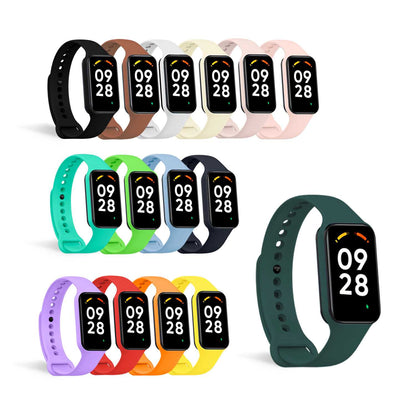 Correa de Recambio Compatible con Xiaomi Smart Band 8 Active/Redmi Smart Band 2, de color Verde Oscuro, Pulsera de Repuesto de Silicona Suave Flexible Sport Goma