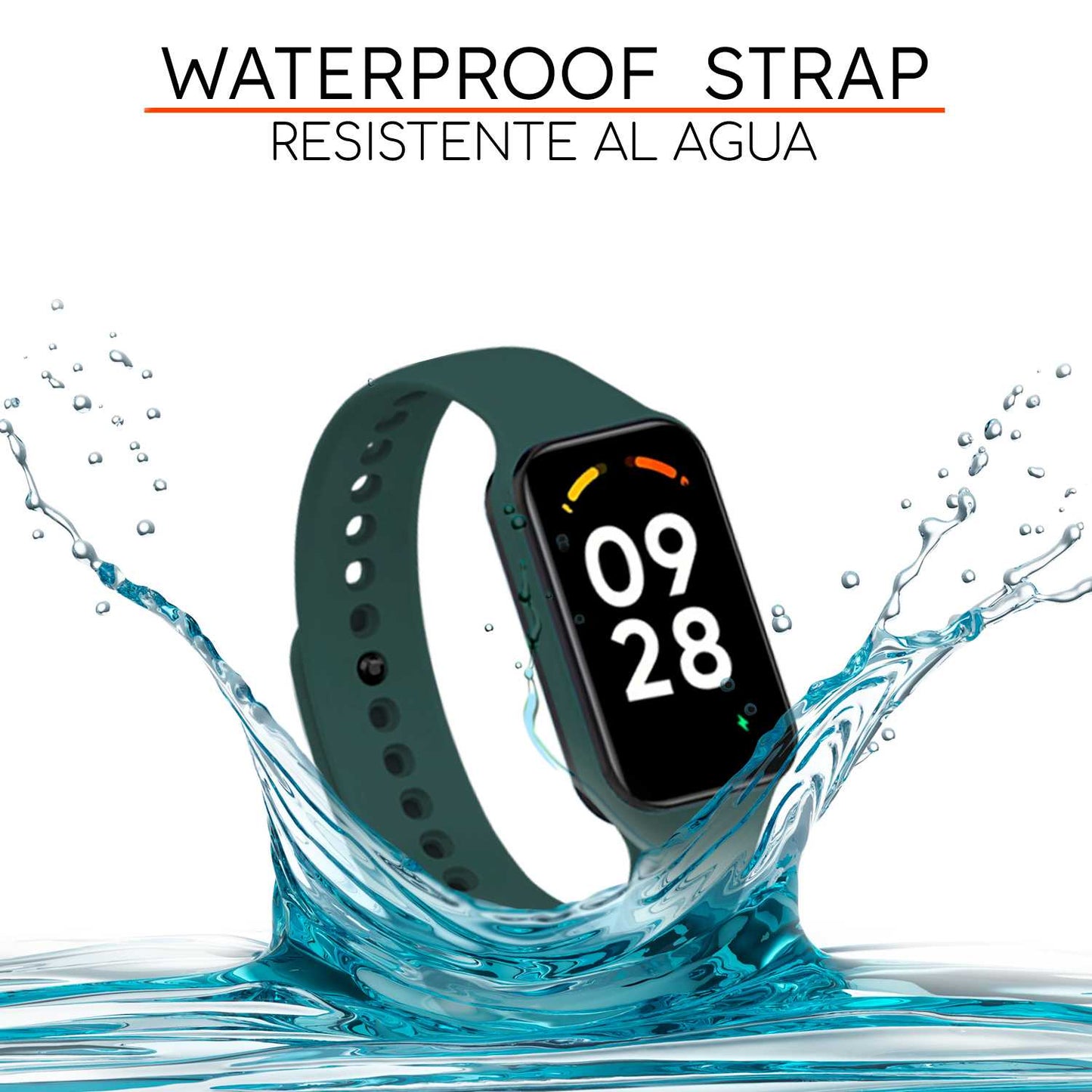 Correa de Recambio Compatible con Xiaomi Smart Band 8 Active/Redmi Smart Band 2, de color Verde Oscuro, Pulsera de Repuesto de Silicona Suave Flexible Sport Goma