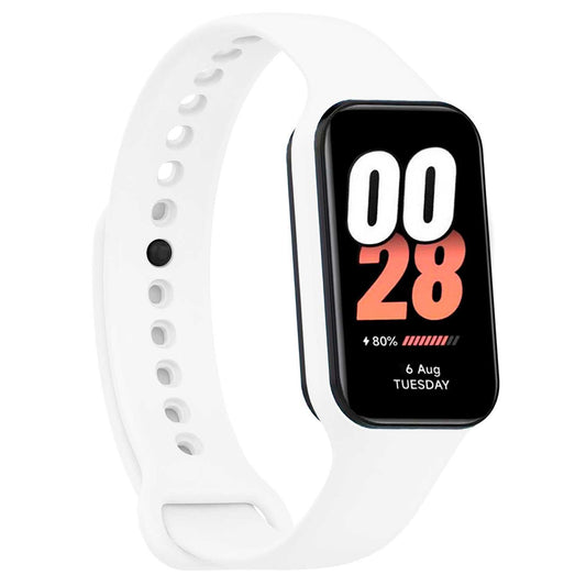 Correa de Recambio Compatible con Xiaomi Smart Band 8 Active/Redmi Smart Band 2, de color Blanco, Pulsera de Repuesto de Silicona Suave Flexible Sport Goma