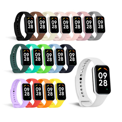 Correa de Recambio Compatible con Xiaomi Smart Band 8 Active/Redmi Smart Band 2, de color Blanco, Pulsera de Repuesto de Silicona Suave Flexible Sport Goma