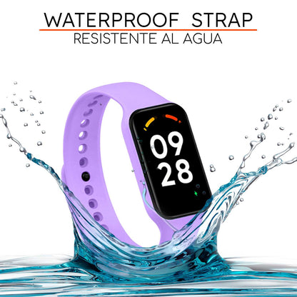 Correa de Recambio Compatible con Xiaomi Smart Band 8 Active/Redmi Smart Band 2, de color Lavanda, Pulsera de Repuesto de Silicona Suave Flexible Sport Goma