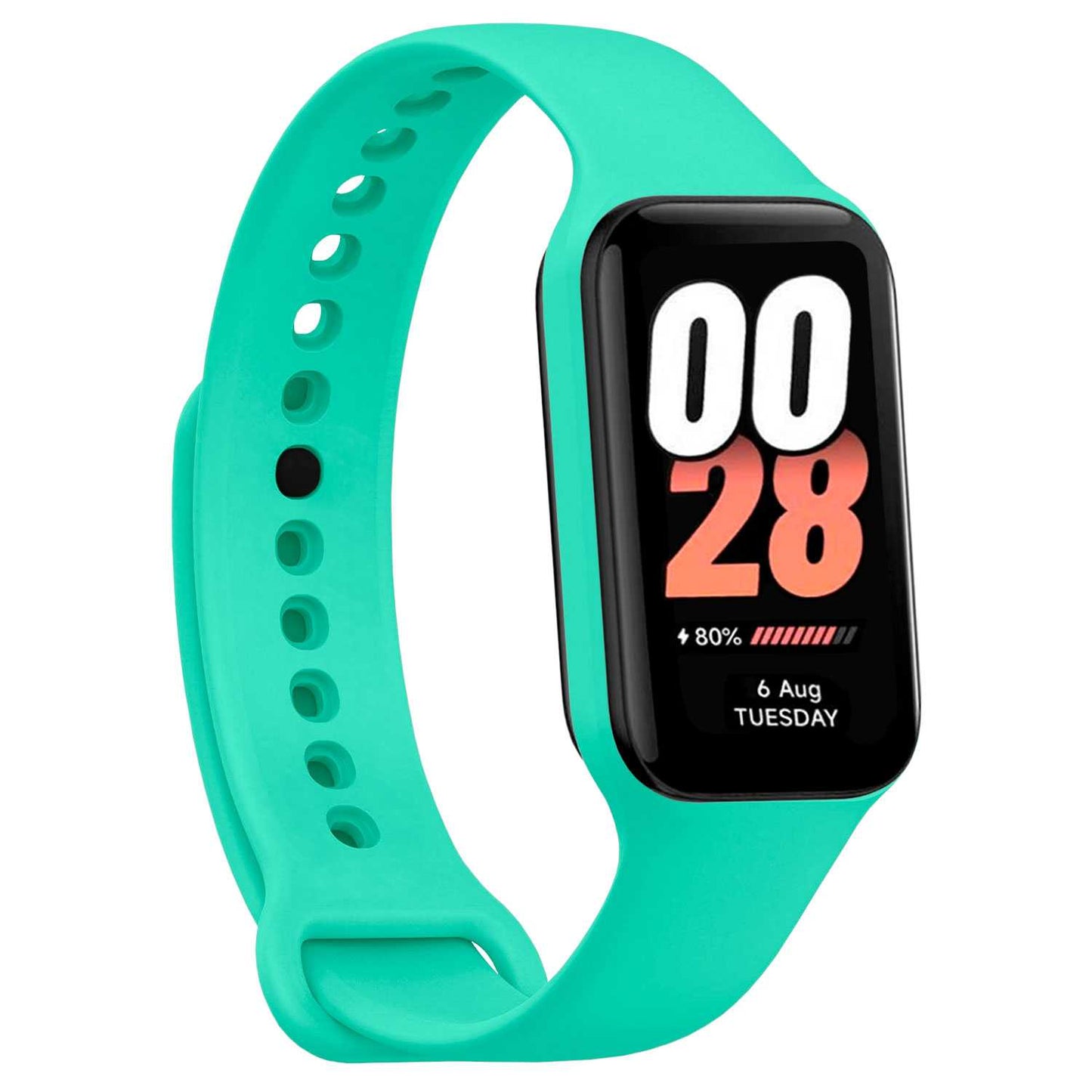 Correa de Recambio Compatible con Xiaomi Smart Band 8 Active/Redmi Smart Band 2, de color Turquesa, Pulsera de Repuesto de Silicona Suave Flexible Sport Goma