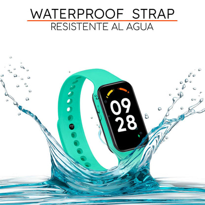 Correa de Recambio Compatible con Xiaomi Smart Band 8 Active/Redmi Smart Band 2, de color Turquesa, Pulsera de Repuesto de Silicona Suave Flexible Sport Goma