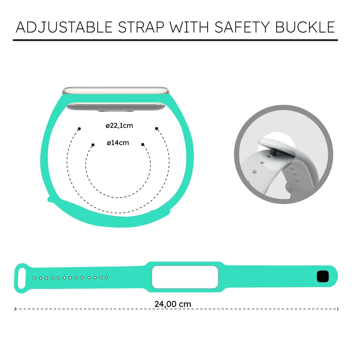 Correa de Recambio Compatible con Xiaomi Smart Band 8 Active/Redmi Smart Band 2, de color Turquesa, Pulsera de Repuesto de Silicona Suave Flexible Sport Goma